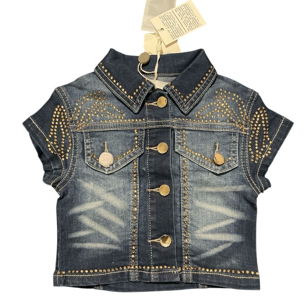 Fun & Fun Stylish Blue Denim Kids Jacket with Gold Accents